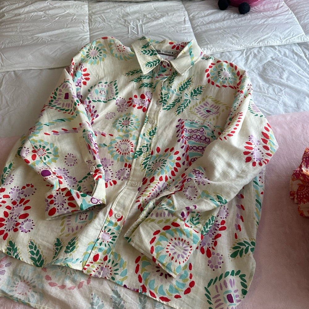 Linen Zara Printed Blouse